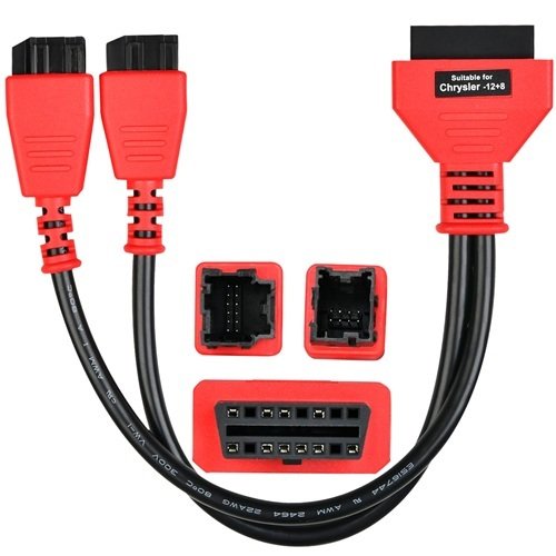 Fca Bypass Cable Chrysler 12+8 OBD2 Pin 16 Female Main Test Programming Adapter for Jeep RAM Dodge Support Scanner Autel MS906 DS808 MS905 MS906BT MS906TS MS908 MS908S PRO MS909 MS919 Elite