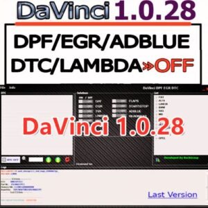 Free Davinchi 1.0.28 DTC/DPF/EGR/ADBLUE/LAMBDA/TVA Off Software ECU Chip Tuning Remapping