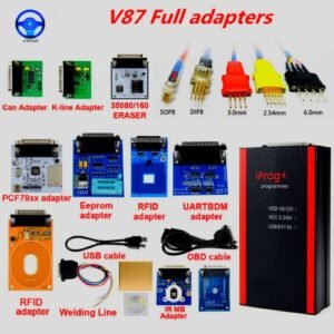Iprog Pro V87 Full Set Car ECU Key Programmer Iprog+ Eeprom Immo MCU Radio Airbag Reset Dashboard Kilometer Corrections