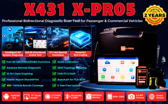 X431 X-PRO5 ALL IN ONE Diesel & Gasoline Bidirectional Diagnostic Scan Tool