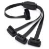 Car OBD2 OBDII 1 to 3 Ultra Low Profile 16 Pin Male to Female Y Splitter Cord Diagnostic Extension Cable with Individually Power Switch 50cm / 20″ Trucks