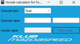 Alternative view of Ford and Mazda Outcode Incode Calculator Software