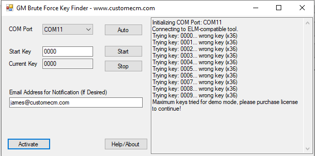 GM ECU Brute Force Key Finder Compatible Device ELM327 and J2534