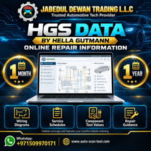 JDTCL HGS Data by Hella Gutmann online repair information with 1-month and 1-year access options