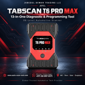 Tabscan T6 Pro Max red and black 13-in-One automotive diagnostic and programming tool from JDTCL.