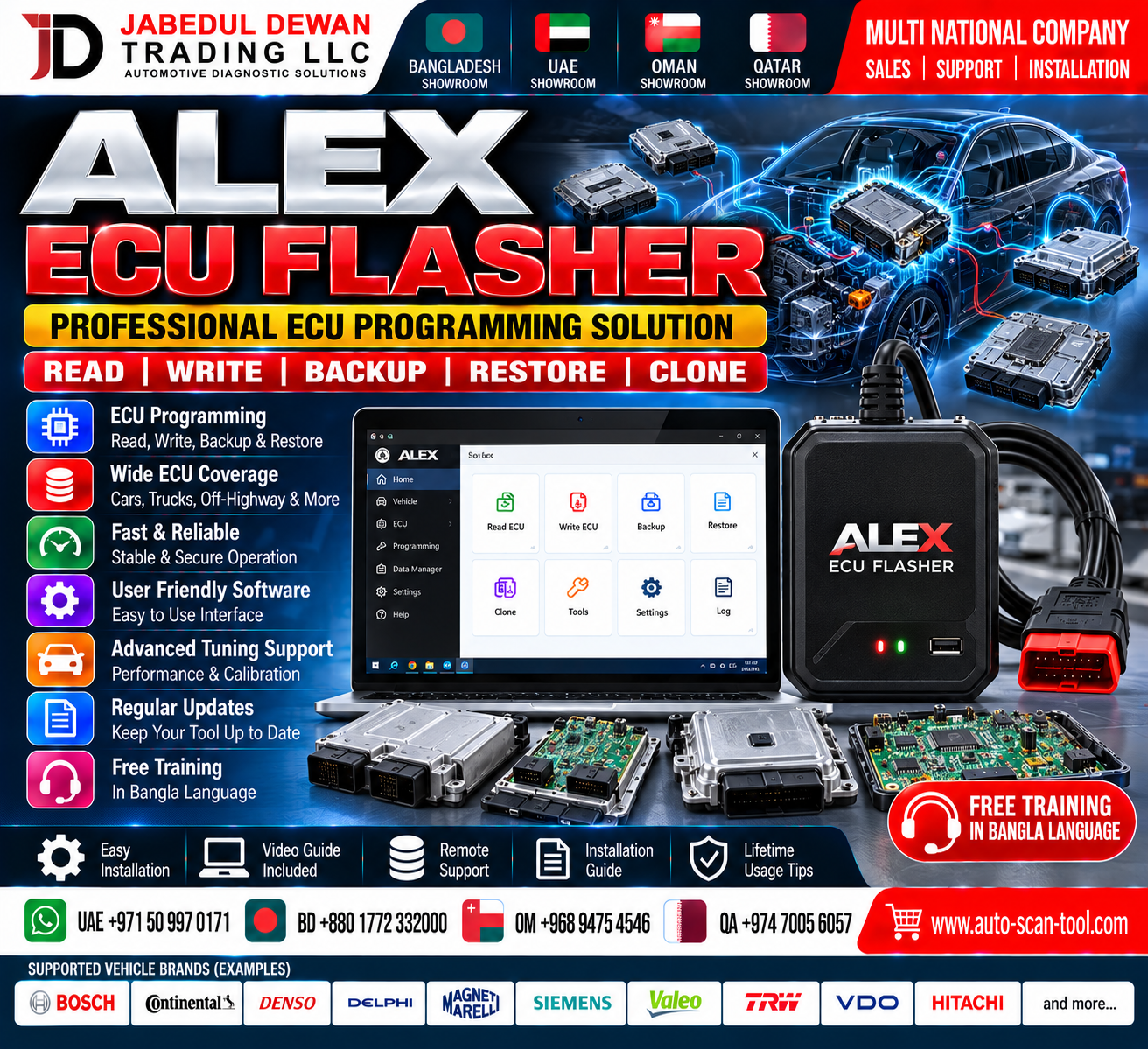 Alex ECU Flasher automotive ECU programming software - Jabedul Dewan Trading LLC