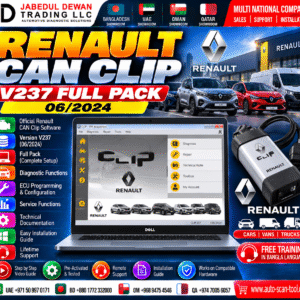 Renault CAN Clip V237 Full Pack 06/2024 diagnostic software - Jabedul Dewan Trading LLC
