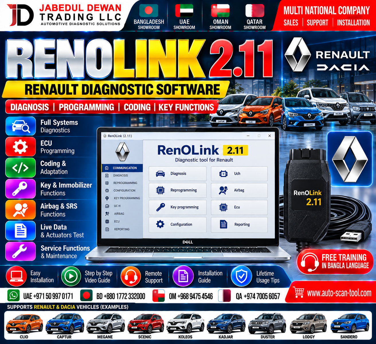 Renolink 2.11 Renault diagnostic software - Jabedul Dewan Trading LLC