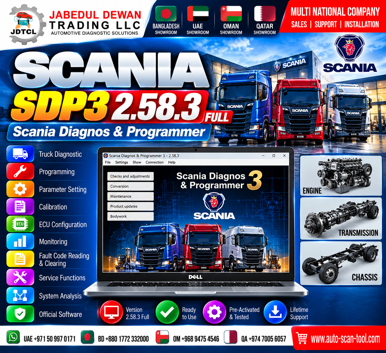 Scania Diagnos Programmer SDP3 2.58.3 Full truck diagnostic software - Jabedul Dewan Trading LLC