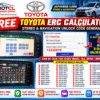Free Toyota ERC Calculator for Japanese Toyota stereo and navigation 8-digit unlock code