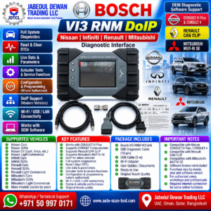 Bosch VI3 RNM DoIP diagnostic interface for Nissan Infiniti Renault and Mitsubishi vehicles