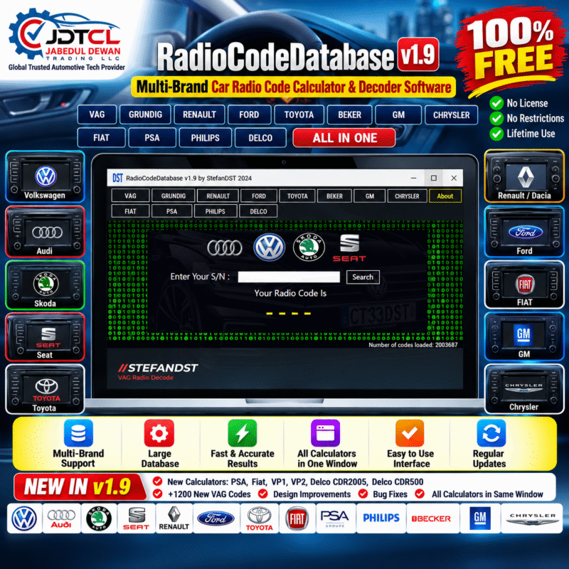 RadioCodeDatabase v1.9 FREE – Multi-Brand Car Radio Code Calculator ...