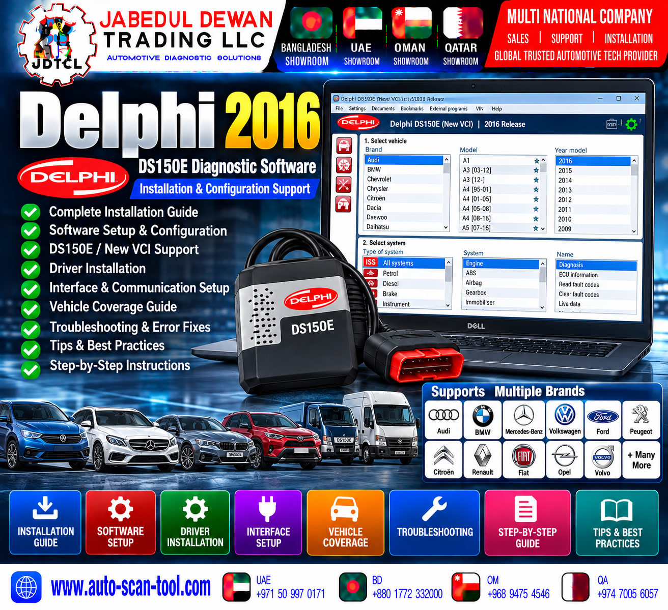 Delphi 2016 DS150E diagnostic software installation and configuration support - JDTCL