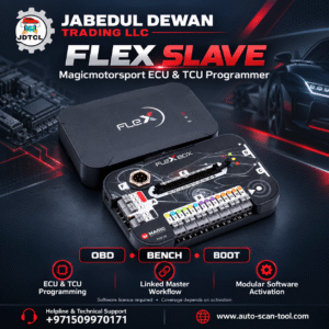 Jabedul Dewan Trading LLC branded Magicmotorsport FLEX Slave ECU and TCU programmer with FlexBox, OBD Bench Boot support depending on software activation
