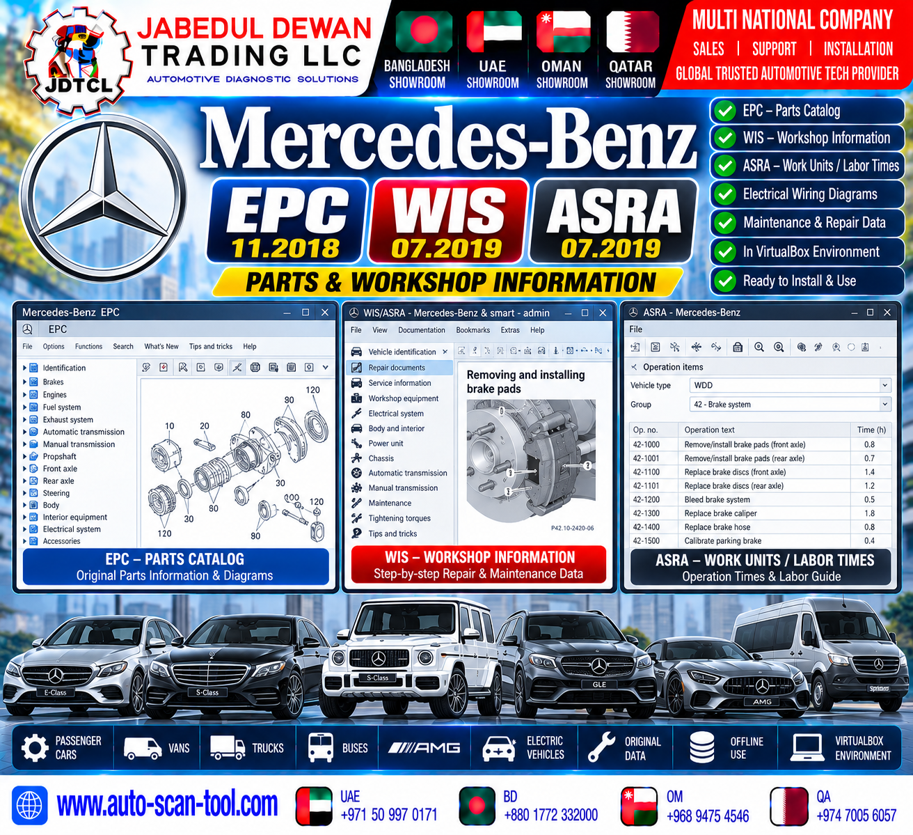 Mercedes-Benz EPC 11.2018 and WIS ASRA 07.2019 parts and workshop information installation support - JDTCL