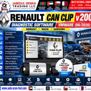 Renault CAN CLIP v200 VMware diagnostic software installation and configuration support - JDTCL Jabedul Dewan Trading LLC
