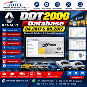 Renault DDT2000 Database 04.2017 and 08.2017 diagnostic database technical reference - JDTCL