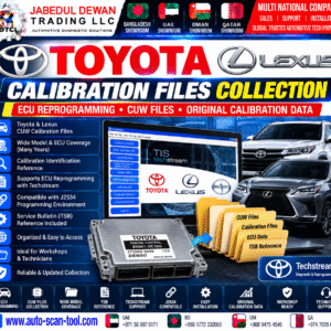 Toyota and Lexus ECU calibration files collection CUW reprogramming reference - Jabedul Dewan Trading LLC