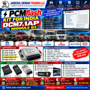 PCMflash India DCM7.1AP Module 93 ECU programming solution for Tata Mahindra Ashok Leyland Force Motors Eicher and Hyundai Kia