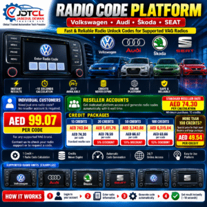 VAG radio code platform for Volkswagen Audi Skoda and SEAT radio unlock code calculation
